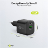USB multipoort snellader | 2 poorten | USB-A & USB-C | 20W | GaN | Power Delivery | Zwart LDR03649 - 3
