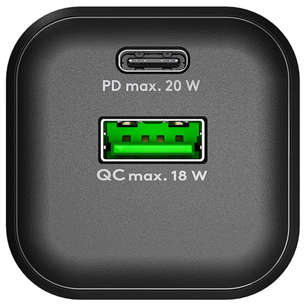 USB multipoort snellader | 2 poorten | USB-A & USB-C | 20W | GaN | Power Delivery | Zwart LDR03688 - 2