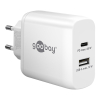 USB multipoort snellader | 2 poorten | USB-A & USB-C | 45W | GaN | Power Delivery | Wit