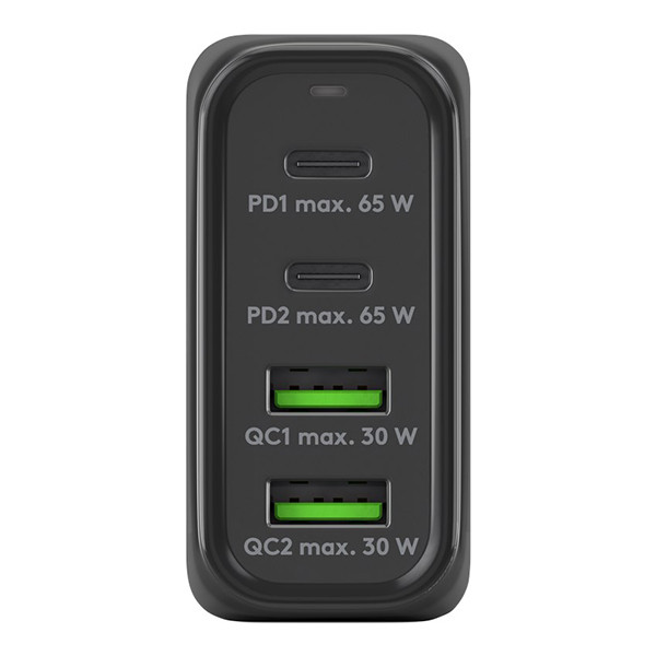 USB multipoort snellader | 4 poorten | USB-A & USB-C | 68W | GaN | Power Delivery | Zwart LDR03641 - 2