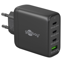 USB multipoort snellader | 4 poorten | USB-A & USB-C | 68W | GaN | Power Delivery | Zwart LDR03677