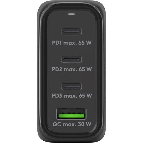 USB multipoort snellader | 4 poorten | USB-A & USB-C | 68W | GaN | Power Delivery | Zwart LDR03677 - 2