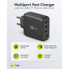 USB multipoort snellader | 4 poorten | USB-A & USB-C | 68W | GaN | Power Delivery | Zwart LDR03677 - 4