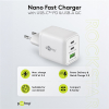USB multipoort snellader Nano | 3 poorten | USB-A & USB-C | 65W | GaN | Power Delivery | Wit LDR03644 - 3