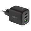 USB multipoort snellader Nano | 3 poorten | USB-A & USB-C | 65W | GaN | Power Delivery | Zwart LDR03645 - 1