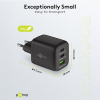 USB multipoort snellader Nano | 3 poorten | USB-A & USB-C | 65W | GaN | Power Delivery | Zwart LDR03645 - 4