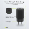 USB multipoort snellader Nano | 3 poorten | USB-A & USB-C | 65W | GaN | Power Delivery | Zwart LDR03645 - 5