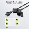 Verlengkabel 10 meter voor buiten | 2-voudig | Type F, CEE 7/3 | Max. 3680W | IP44 | Zwart LDR03659 - 3