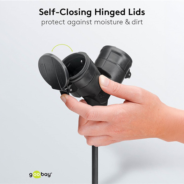 Verlengkabel 25 meter voor buiten | 2-voudig | Type F, CEE 7/3 | Max. 3680W | IP44 | Zwart LDR03660 - 4