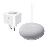 Google Nest Mini Smart Speaker | Chalk | + WOOX R6087 Smart Plug  LGO00043