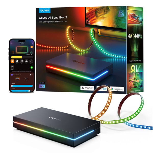 Govee AI Sync Box 2 | Geschikt voor 75-85 inch TV's | Wi-Fi, Bluetooth + Matter LGO00187 - 1