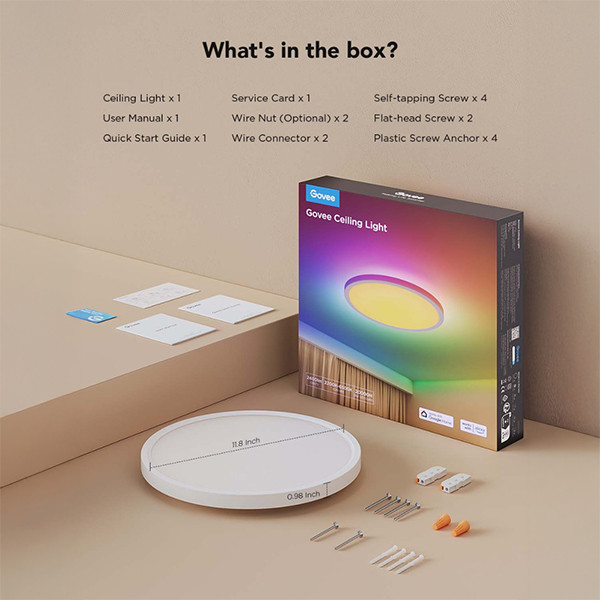 Govee Ceiling Light | Ø 30 | RGBICWW | Wi-Fi + Matter LGO00189 - 8