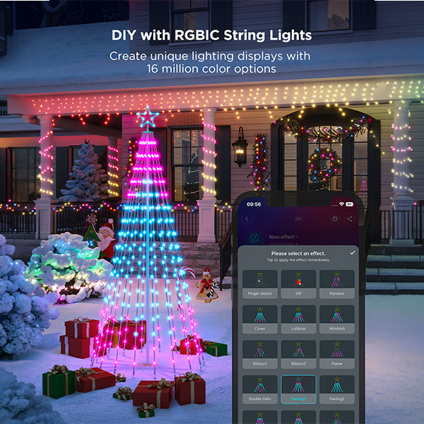 Govee Cone Tree Lights | 182 cm | RGBIC | 316 lampjes | WiFi | 15W LGO00209 - 10
