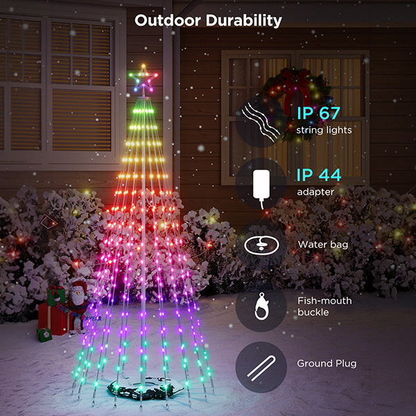 Govee Cone Tree Lights | 182 cm | RGBIC | 316 lampjes | WiFi | 15W LGO00209 - 3