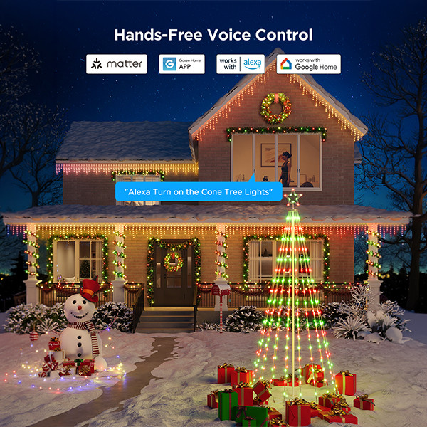 Govee Cone Tree Lights | 182 cm | RGBIC | 316 lampjes | WiFi | 15W LGO00209 - 7