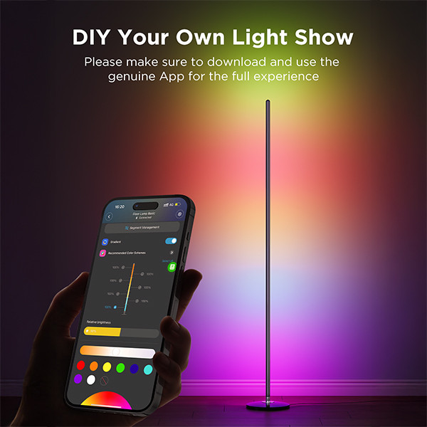 Govee Floor Lamp lite | Wi-Fi, Bluetooth + Matter | Zwart LGO00184 - 5