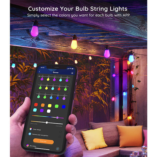 Govee LED Bulb String Lights 15 meter | RGBW | 15 lampjes  LGO00174 - 4