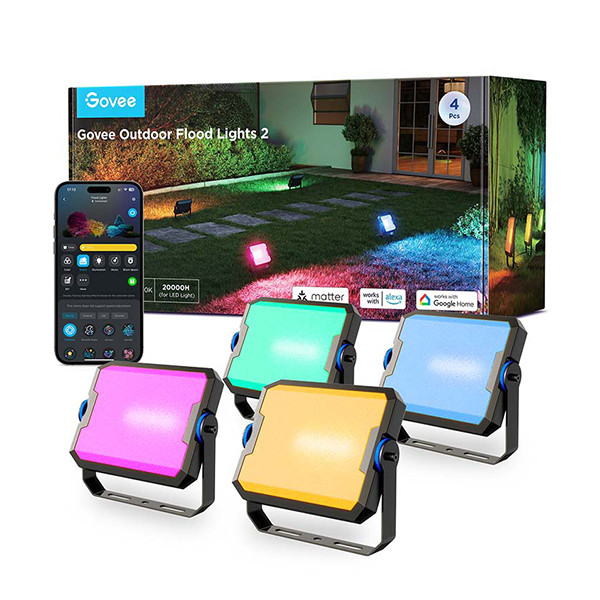 Govee Outdoor Smart Flood Lights 2 | Wi-Fi + Bluetooth | 4 stuks  LGO00159 - 1