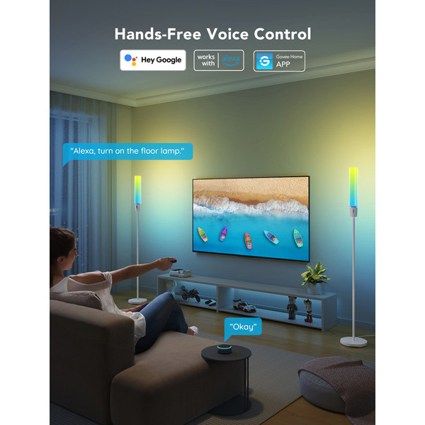 Govee RGBICWW Cylinder Floor Lamp | Wi-Fi + Bluetooth | Wit  LGO00131 - 9
