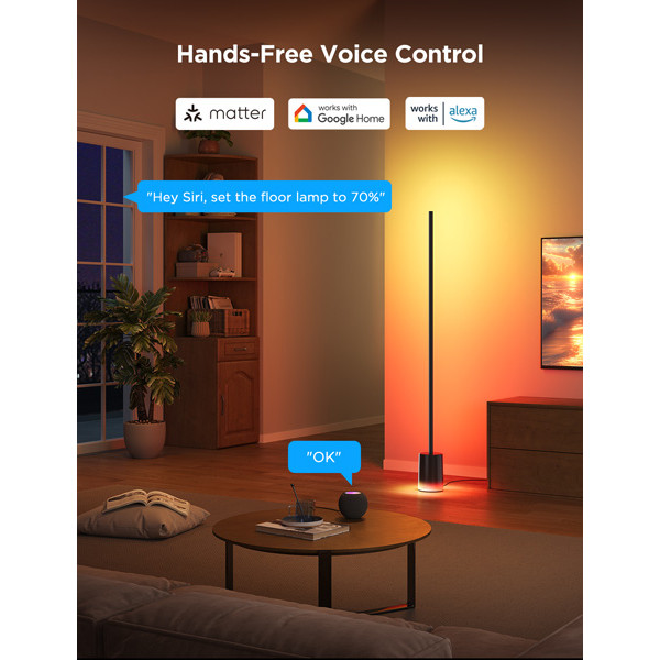 Govee RGBICWW Floor Lamp 2 | Wi-Fi + Bluetooth, Matter | Zwart  LGO00128 - 8