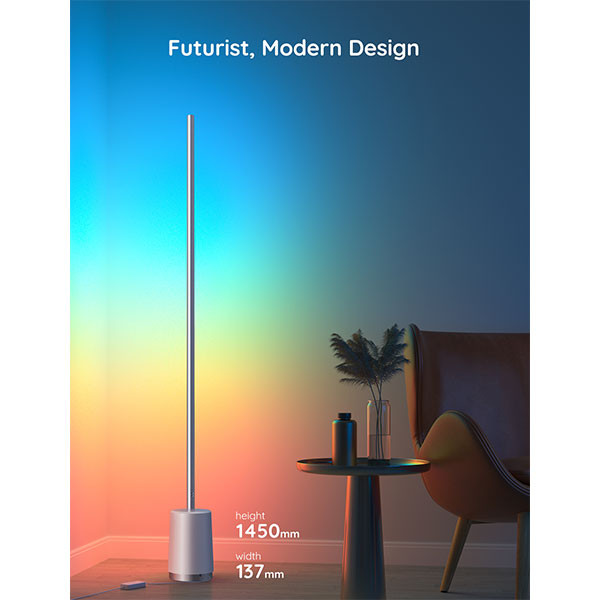 Govee RGBICWW Floor Lamp Lyra | Wi-Fi + Bluetooth | Zilver  LGO00170 - 8