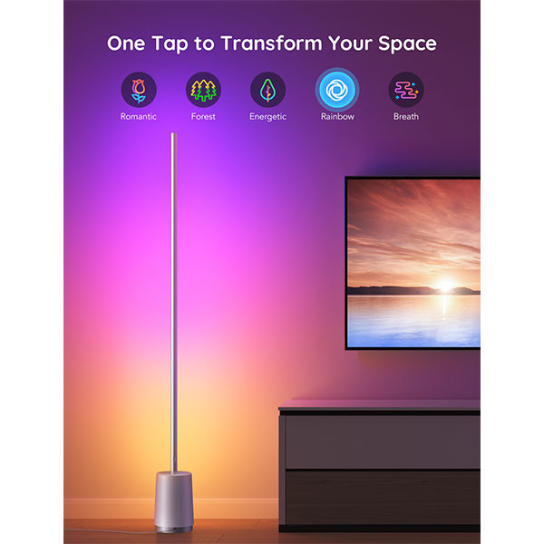 Govee RGBICWW Floor Lamp Lyra | Wi-Fi + Bluetooth | Zilver  LGO00170 - 9