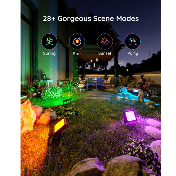 Govee RGBICWW LED Smart Flood Lights | Wi-Fi + Bluetooth | 4 stuks  LGO00136 - 6