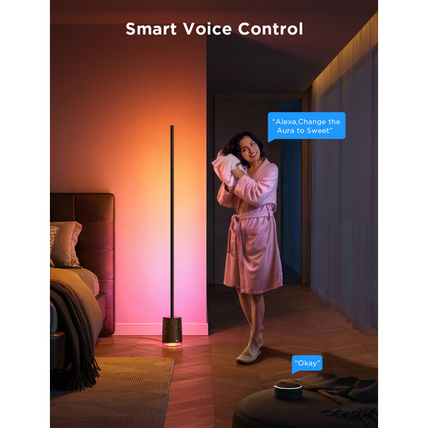 Govee RGBICWW Smart Corner Floor Lamp Pro met speaker | Wi-Fi, Bluetooth | Zwart  LGO00130 - 3