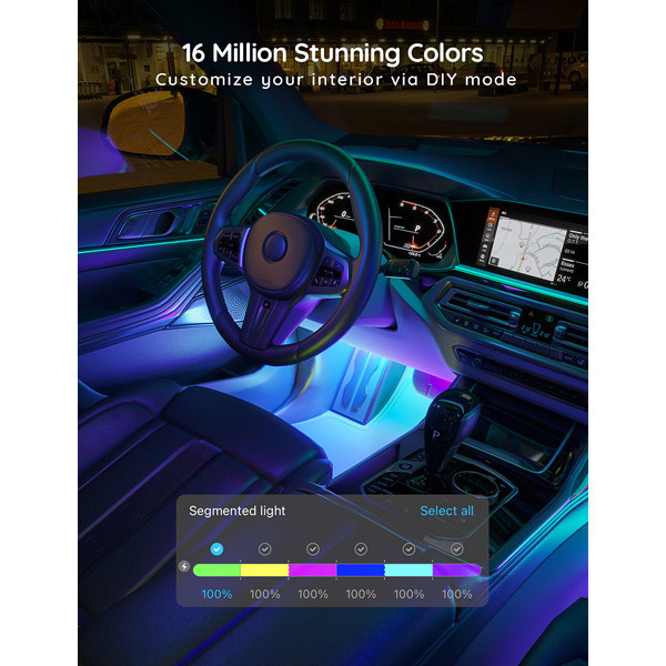 Govee RGBIC Interior Car Lights | 4x 30 cm | 30 Scene Mode + 4 Music Mode  LGO00134 - 5