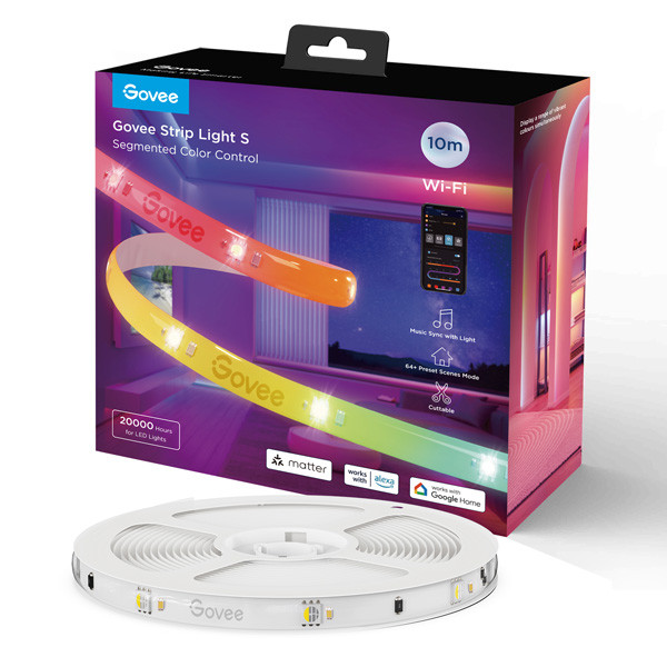 Govee RGBIC Smart LED Strip lights | Wi-Fi + Bluetooth, Matter | 10 meter  LGO00113 - 1