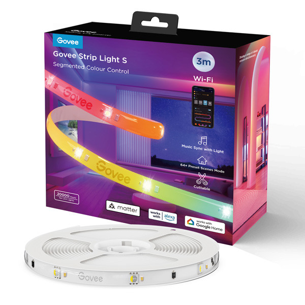 Govee RGBIC Smart LED Strip lights | Wi-Fi + Bluetooth, Matter | 3 meter  LGO00111 - 1