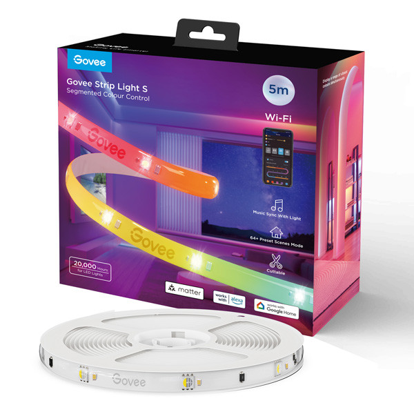 Govee RGBIC Smart LED Strip lights | Wi-Fi + Bluetooth, Matter | 5 meter  LGO00112 - 1