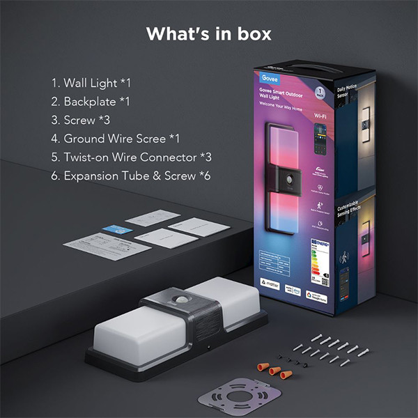 Govee RGBIC Smart Outdoor Wall light | Wi-Fi + Bluetooth  LGO00172 - 8