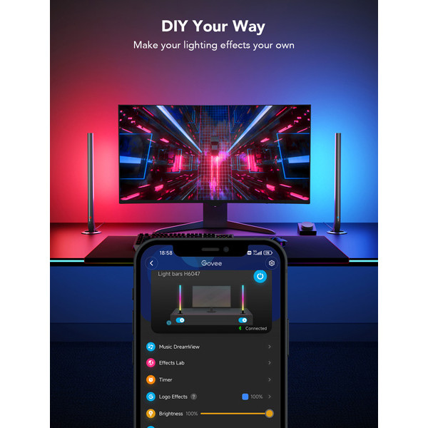 Govee Smart Gaming Light Bars | Wi-Fi + Bluetooth | 2 stuks LGO00101 - 9