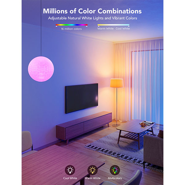 Govee Smart Light Bulb E27 | RGBWW | Wi-Fi + Bluetooth | 12W  LGO00171 - 8