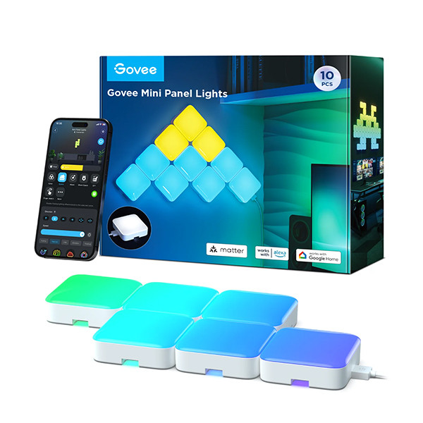 Govee Smart Mini Panel Lights | Wi-Fi + Bluetooth | 10 stuks  LGO00175 - 1