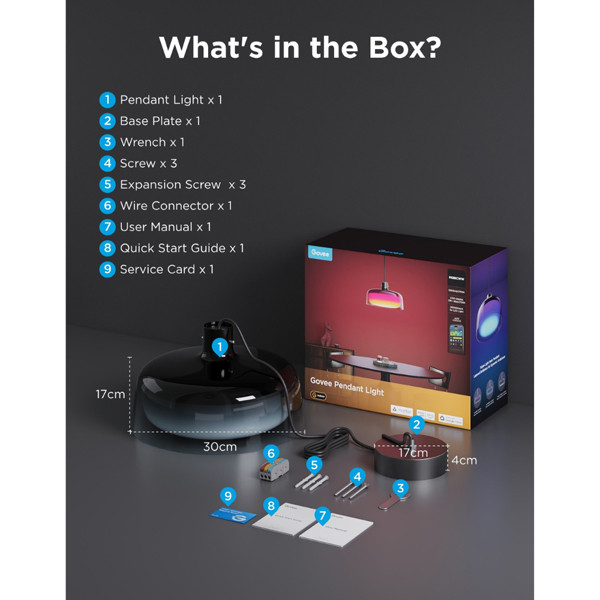 Govee Smart hanglamp | RGB + 2700-6500K | WiFi LGO00193 - 9