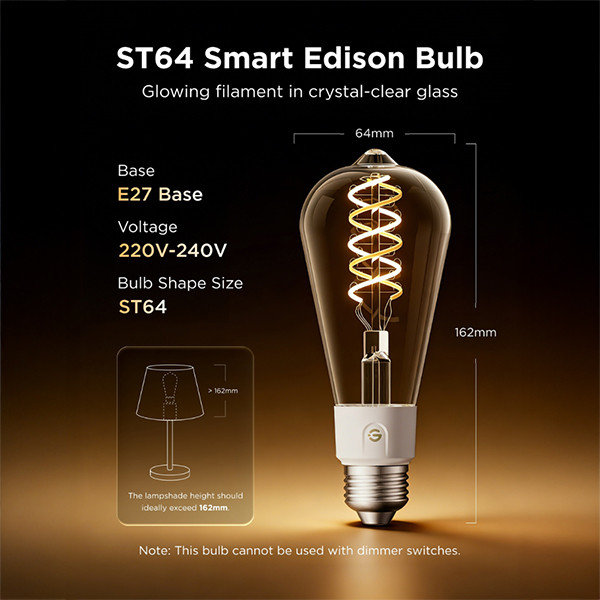 Govee Smart lamp E27 | Edison ST64 | Helder | RGB + 2700-6500K | WiFi | 5W (40W) LGO00200 - 2