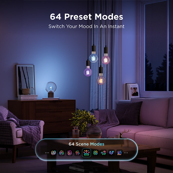 Govee Smart lamp E27 | Globe G80 | RGB + 2700-6500K | WiFi, Bluetooth | 5W LGO00207 - 6