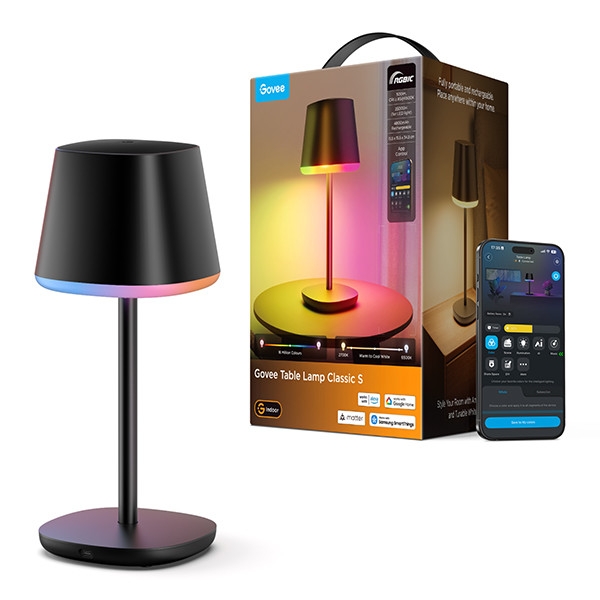 Govee Smart tafellamp | 2700-6500K | Oplaadbaar | WiFi, Bluetooth, Matter LGO00205 - 1