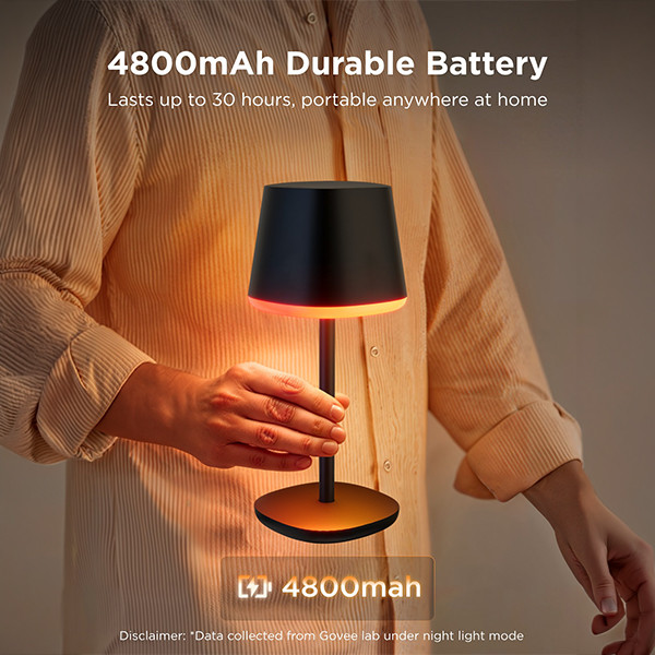 Govee Smart tafellamp | 2700-6500K | Oplaadbaar | WiFi, Bluetooth, Matter LGO00205 - 6