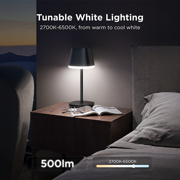 Govee Smart tafellamp | 2700-6500K | Oplaadbaar | WiFi, Bluetooth, Matter LGO00205 - 9