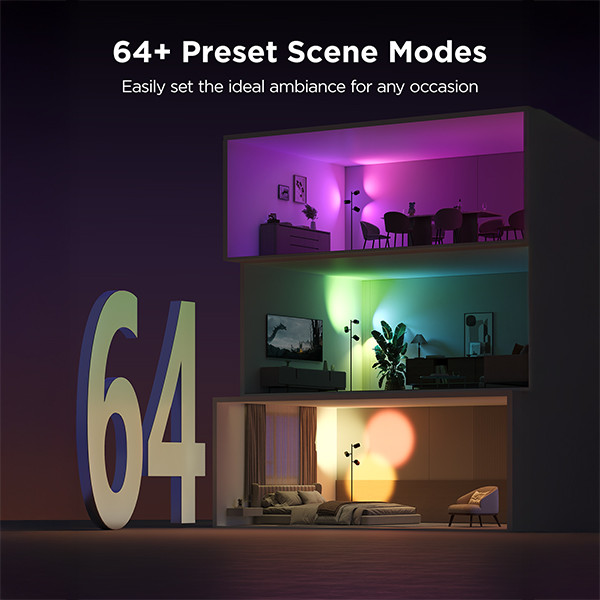 Govee Tree Floor Lamp | Wi-FI, Bluetooth + Matter | Zwart LGO00185 - 7