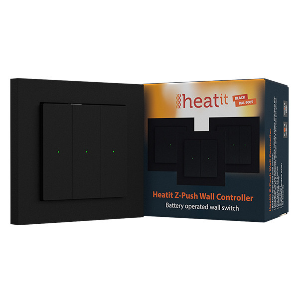 Heatit Z-Push | Wandschakelaar | Z-Wave Plus | Zwart  LHE00120 - 1