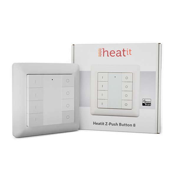 Heatit Z-Push Button 8 | Draadloze schakelaar | Z-Wave Plus | Wit  LHE00106 - 1