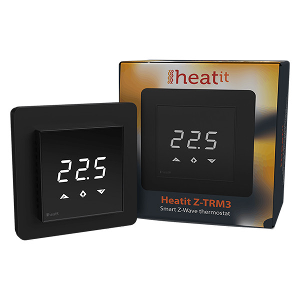 Heatit Z-TRM3 thermostaat | 3600W | Z-Wave Plus | Zwart  LHE00117 - 1