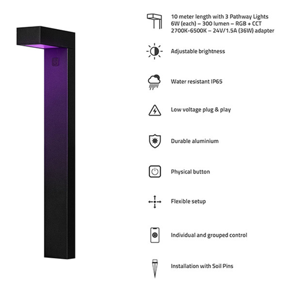 Hombli Outdoor Smart Pathway Light | 1 stuk | Uitbreiding  LHO00057 - 3