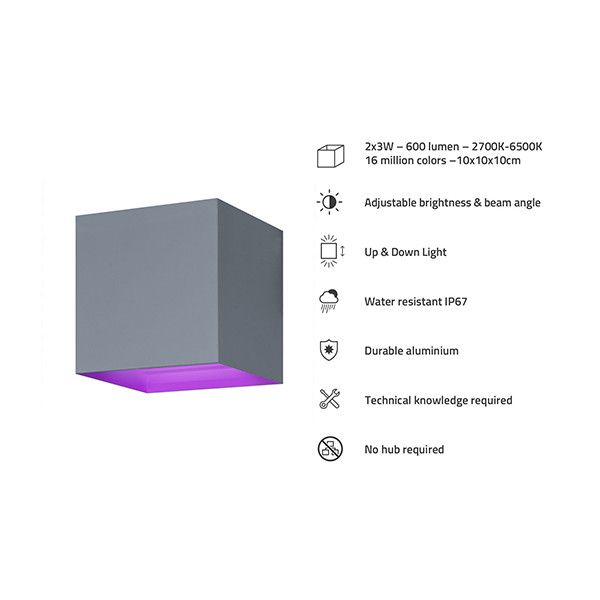 Hombli Outdoor Smart Wall Light | Grijs  LHO00082 - 3
