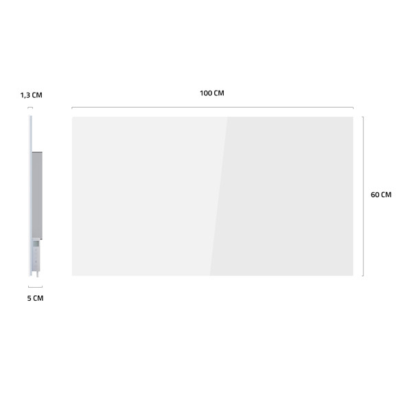 Hombli Slimme Infrarood Paneelverwarming 60x120 cm | Glas | 600W | Wit  LHO00097 - 2