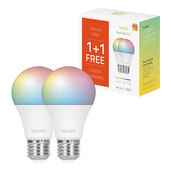 Hombli Smart Bulb E27 | RGBWW | 9W | RGB + 2700-6500K | 2 stuks  LHO00062 - 1